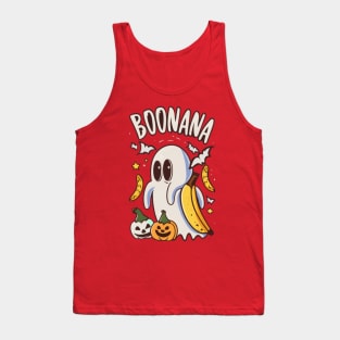 Boonana Cute Ghost Banana Halloween Men Women Kids Tank Top